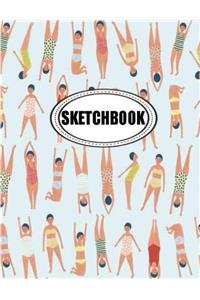 Sketchbook : Swim: 120 Pages of 8.5 x 11 Blank Paper for Drawing, Doodling or Sketching (Sketchbooks)