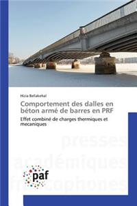 Comportement Des Dalles En Béton Armé de Barres En Prf