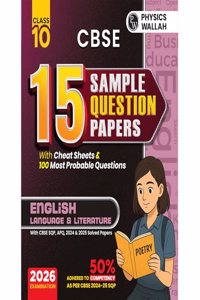 PW 15 CBSE Sample Paper Class 10 2025-26 - English For 2026 Board Exam (Paperback, PW)