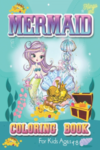 Mermaid coloring book for kids ages 4-8