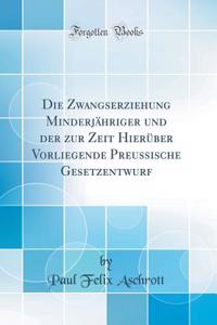 Die Zwangserziehung Minderjï¿½hriger Und Der Zur Zeit Hierï¿½ber Vorliegende Preussische Gesetzentwurf (Classic Reprint)