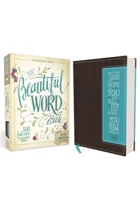 NIV, Beautiful Word Bible, Leathersoft, Brown/Blue