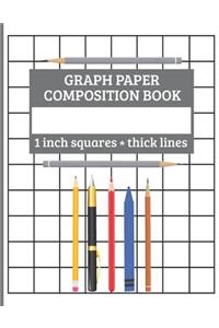 Graph Paper Composition Book, 1 inch square - thick lines