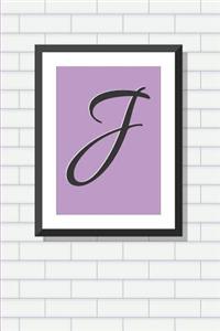Initial J Personalized Blank Lined Journal Notebook