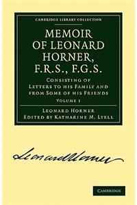 Memoir of Leonard Horner, F.R.S., F.G.S. - Volume 1
