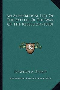 Alphabetical List of the Battles of the War of the Rebellion (1878)