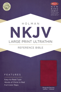 NKJV Large Print Ultrathin Reference Bible, Burgundy