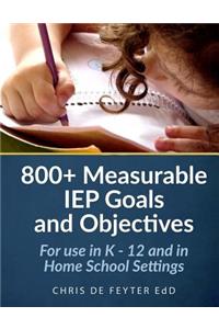 800+ Measurable IEP Goals and Objectives