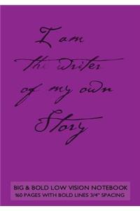 Big & Bold Low Vision Notebook 160 Pages with Bold Lines 3/4 Inch Spacing