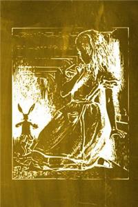 Alice in Wonderland Chalkboard Journal - Alice and The White Rabbit (Yellow)