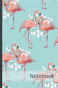 Notebook: blank Notebook - Over 100 blank pages - Design "104 Flamingos" - Size 6 x 9 inches - Perfect for Sketching, Drawing, Bullet Journaling, To-Do List, 