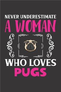 Never Underestimate A Woman Who Loves Pugs