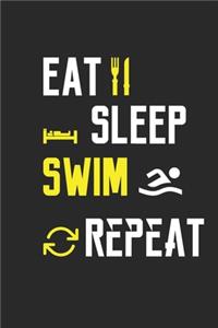 Eat Sleep Swimming Repeat Notebook Journal Gifts