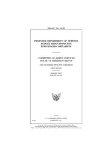 Proposed Department of Defense budget reductions and efficiencies initiatives