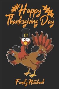 Happy Thanksgiving Day Family Notebook