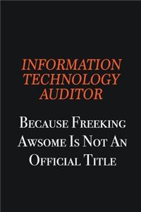 Information Technology Auditor because freeking awsome is not an official title