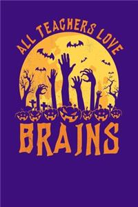 All Teachers Love Brains Teacher Journal For Gifts