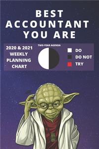 2020 & 2021 Two-Year Weekly Planner For Best Accountant Gift - Funny Yoda Quote Appointment Book - Two Year Agenda Notebook