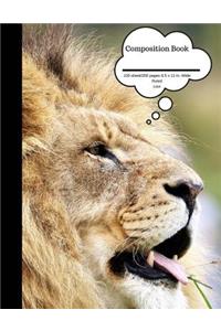 Composition Book 100 Sheet/200 Pages 8.5 X 11 In.-Wide Ruled- Lion