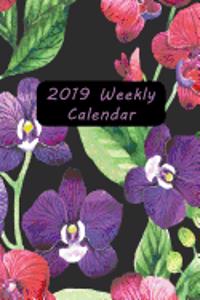 2019 Weekly Calendar: Watercolor Orchids Desk Set