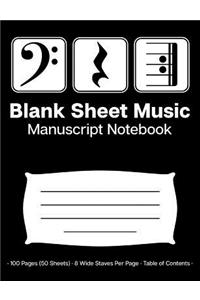 Blank Sheet Music Manuscript Notebook