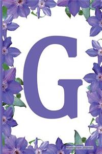 Monogram Journal - Initial G (Purple Flower)