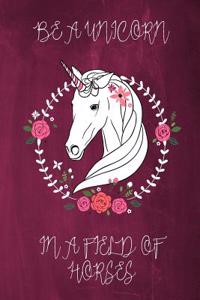 Be a Unicorn in a Field of Horses Chalkboard Journal (Magenta)
