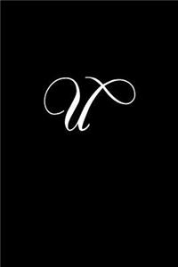 U: Monogram Journal, 100 Pages, 6x9 Inches, Black Glossy Cover