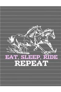 Horse - Eat Sleep Ride Repeat Journal Notebook - Blank Pages