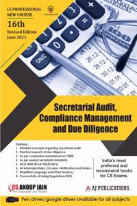 Secretarial Audit, Compliance Management and Due Diligence for CS Exams - 16/edition, 2021