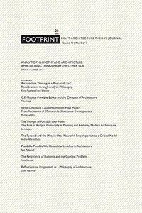 Footprint 20 Analytic Philosophy and Architecture - Approaching Things from the Other Side Vol 11/1