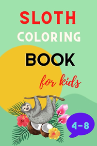 Sloth coloring book for kids 4-8