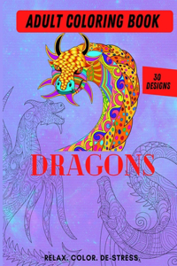 Adult Coloring Book- Dragons