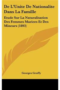 de L'Unite de Nationalite Dans La Famille