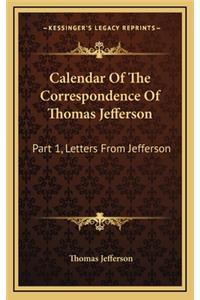 Calendar of the Correspondence of Thomas Jefferson