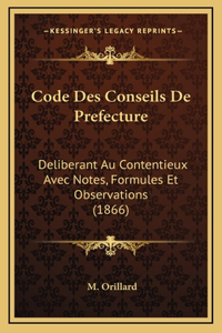 Code Des Conseils De Prefecture