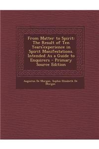 From Matter to Spirit