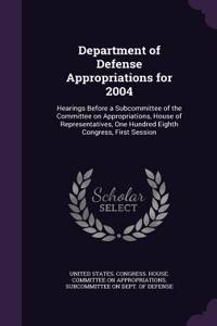 Department of Defense Appropriations for 2004