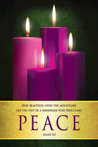 Peace Advent Candles Sunday 4 Bulletin, Large (Pkg of 50)