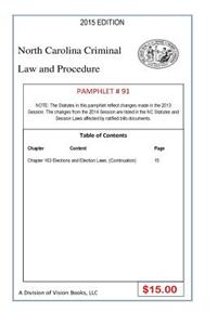 North Carolina Criminal Law and Procedure-Pamphlet 91