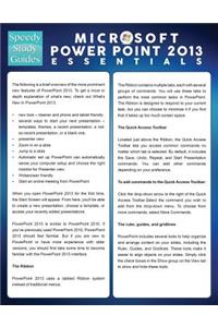 Microsoft PowerPoint 2013 Essentials (Speedy Study Guide)