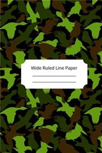 Camouflage Art Theme Wide Ruled Line PaperA