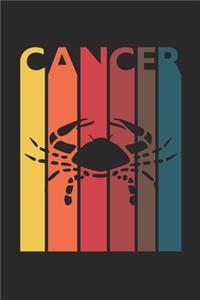 Retro Cancer Notebook - Horoscope Journal - Zodiac Signs Diary - June July Birthday Cancer Gift