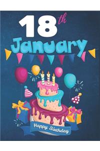 18th January Happy Birthday Notebook Journal