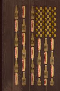 Hot Dogs Beer Flag 4th of July Journal Notebook