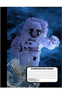 Astronaut in Outer Space Dot Grid Notebook 200 Journal Pages 8 1/2 x 11 Inches