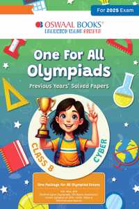Oswaal One for All Olympiads Previous Year Solved Papers Class 8 Cyber For 2025 Exam