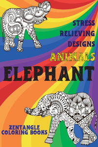 Zentangle Coloring Books - Animals - Stress Relieving Designs - Elephant
