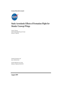 Static Aeroelastic Effects of Formation Flight for Slender Unswept Wings