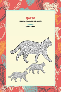 Libri da colorare per adulti - Grande stampa - Animali - Gatto